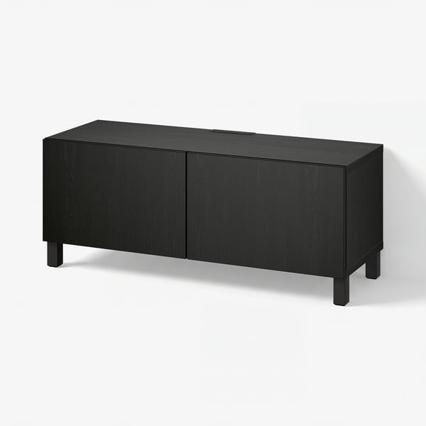 BESTÅ Tv-bord med låger, sortbrun/Lappviken/Stubbarp sortbrun, 120x42x48 cm