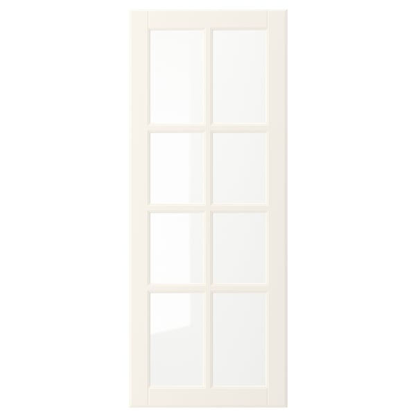 En hvid BODBYN skabslåge i et klassisk design, med firkantede paneler og en glatlakeret finish.