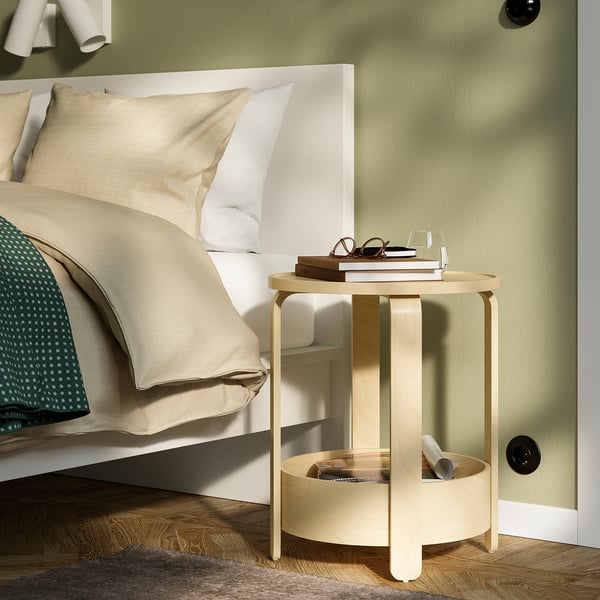 BORGEBY Sidebord, birketræsfiner, 46 cm