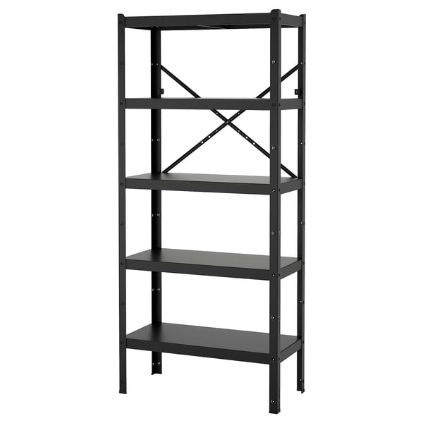 BROR Reol, sort, 85x40x190 cm