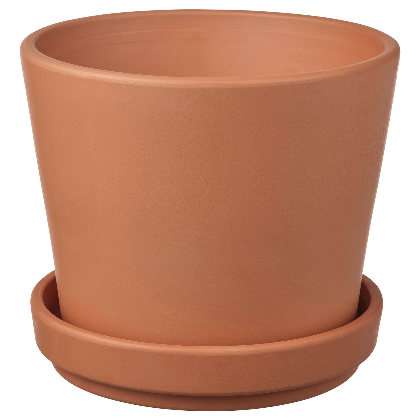 BRUNBÄR terracotta plantekasse, orange, cylindrisk med underkop, moderne udendørs design.