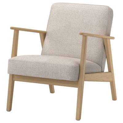 EKENÄSET Lænestol, egetræsmønstret/Kilanda lys beige