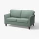 Lysegrøn EKHOLMA loveseat. Kompakt, klassisk design. Træben. Behageligt, aftageligt betræk.