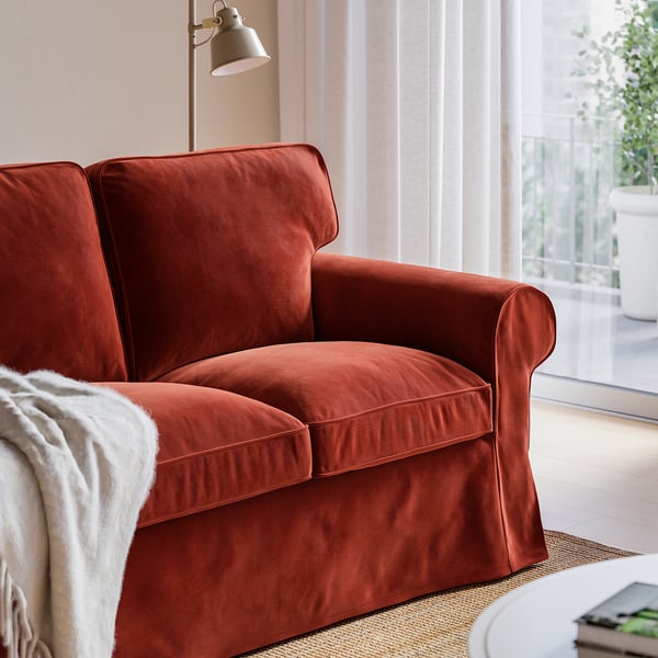 EKTORP 3-pers. sofa, Alhamn dyb orangerød