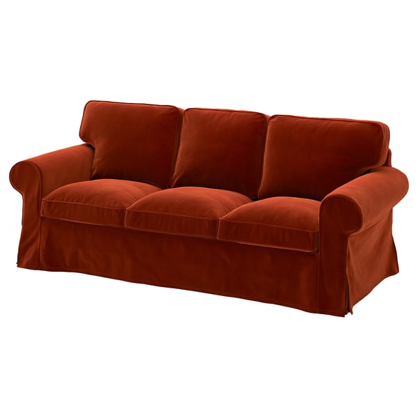 EKTORP 3-pers. sofa, Alhamn dyb orangerød