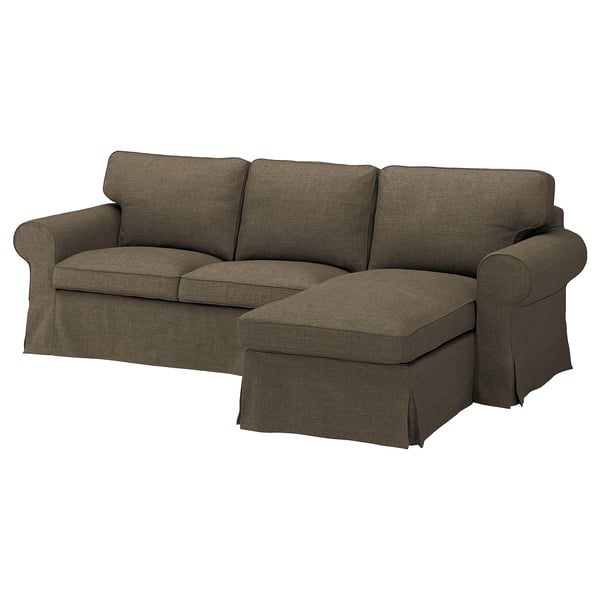 EKTORP 3-pers. sofa med chaiselong, Kilanda gråbrun