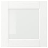 ENKÖPING hvidt køkkenskab. Firkantet med glas midte, moderne design.