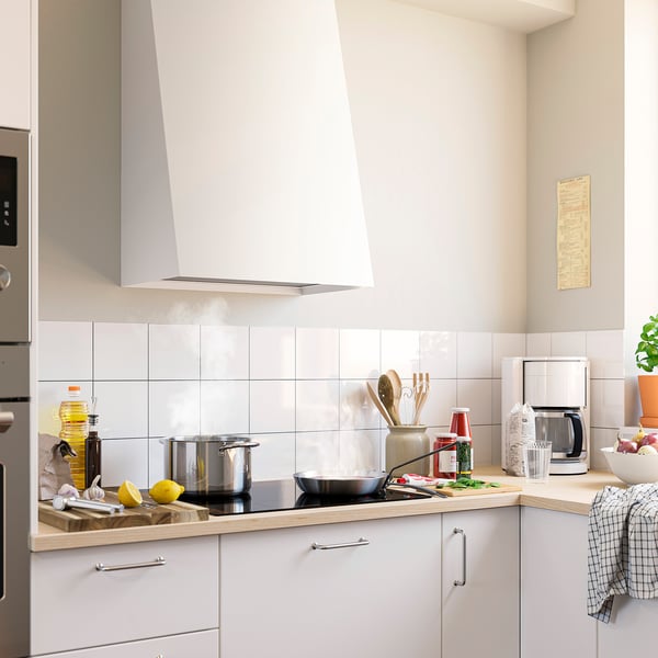 FIVELSBO Vægmonteret emhætte, IKEA 300 hvid, 56 cm