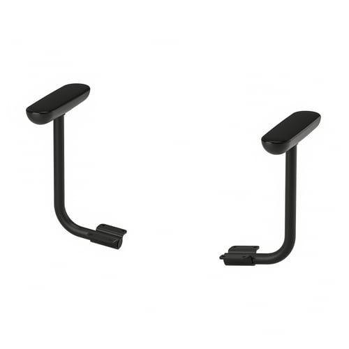 Sorte ergonomiske armlæn i stål, l-formet.