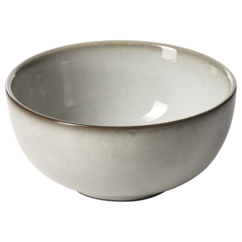 GLADELIG skål, sandglaseret keramik, rund, moderne håndlavet design.