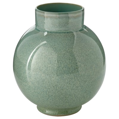 GLANSGRAN Vase, lysegrøn, 23 cm