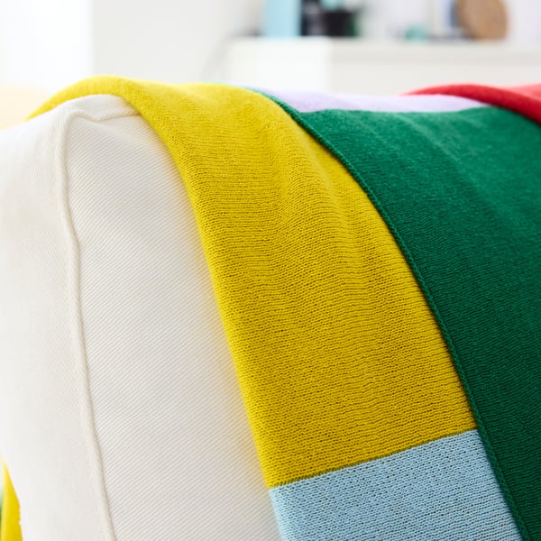 GREJSIMOJS Plaid, mønstret/multifarvet, 130x170 cm