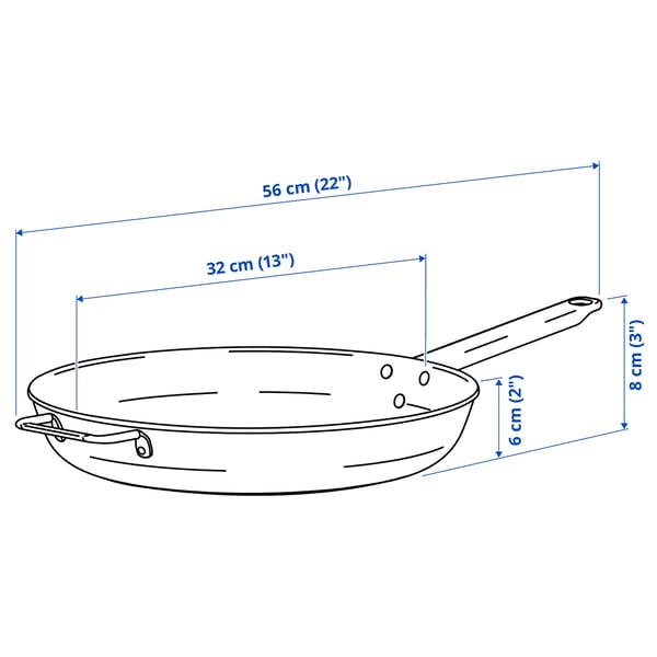 GULDÖRING Stegepande, non-stick rustfrit stål/gråsort, 32 cm