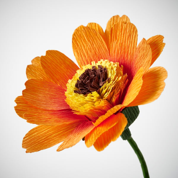 GULDSPETT Kunstig blomst, papir/tagetes orange, 50 cm
