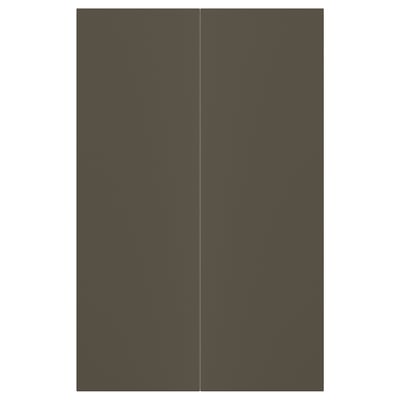 HAVSTORP mørkebrune/beige skabslåger, rektangulære, glatte akrylmalede fiberplader.