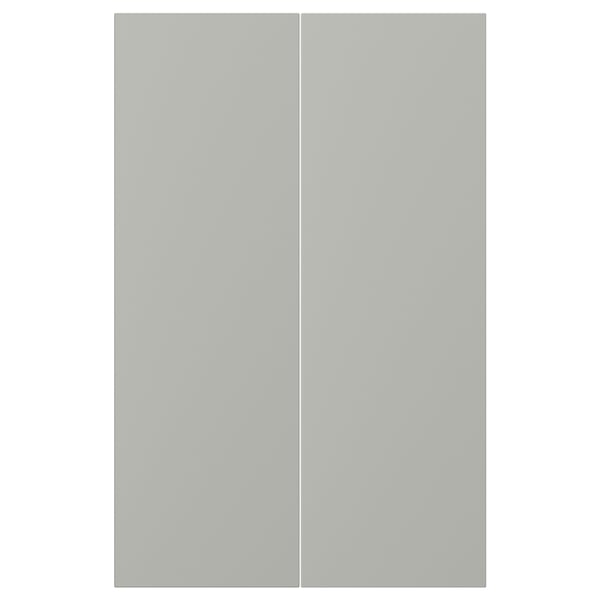 HAVSTORP: lysegrå køkkenlåger, rektangulære, fiberplader og maling, minimalistisk design.
