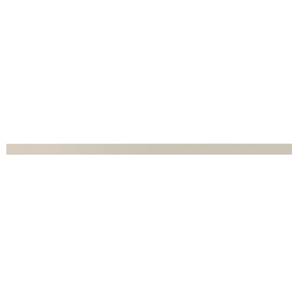 HAVSTORP beige køkkenskabsfront, rektangulær, glat papirfolieoverflade.