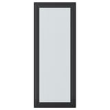 HEJSTA glasdør med sort ramme med rørbladsdesign, slankt håndtag, monteres til venstre eller højre.