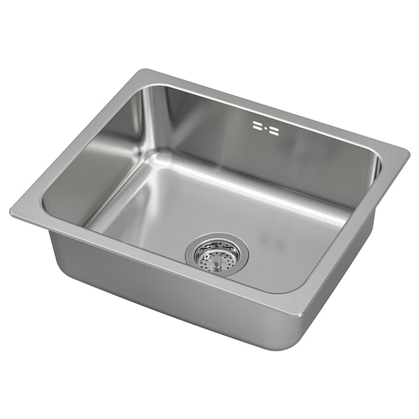 Vask i rustfrit stål med en skål, moderne