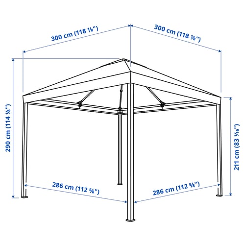 Illustration med mål for produktet: HIMMELSÖ.
