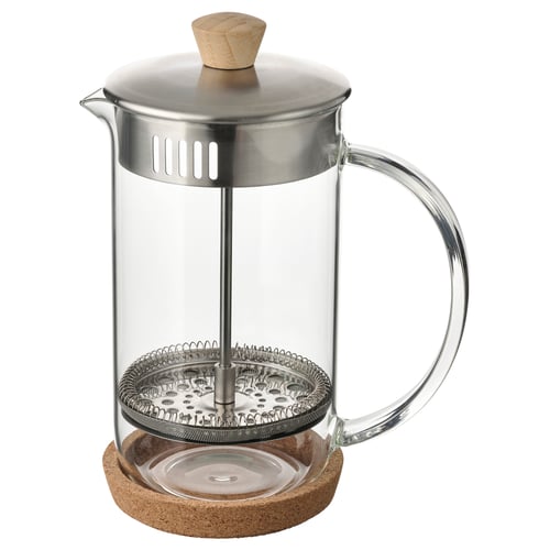 IKEA 365+ glas-/kaffemaskine, stål og bambus.