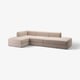 Moderne JÄTTEBO beige modulsofa, bløde linjer, blødt stof, alsidige sektioner.