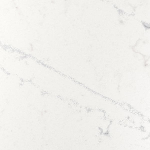 KASKER Bordplade efter mål, hvid/lysegrå marmormønstret/kvarts, 1 m²x2.0 cm