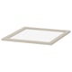 KOMPLEMENT glashylde, lys beige, rektangulær form med skrå kanter, lavet af hærdet glas.