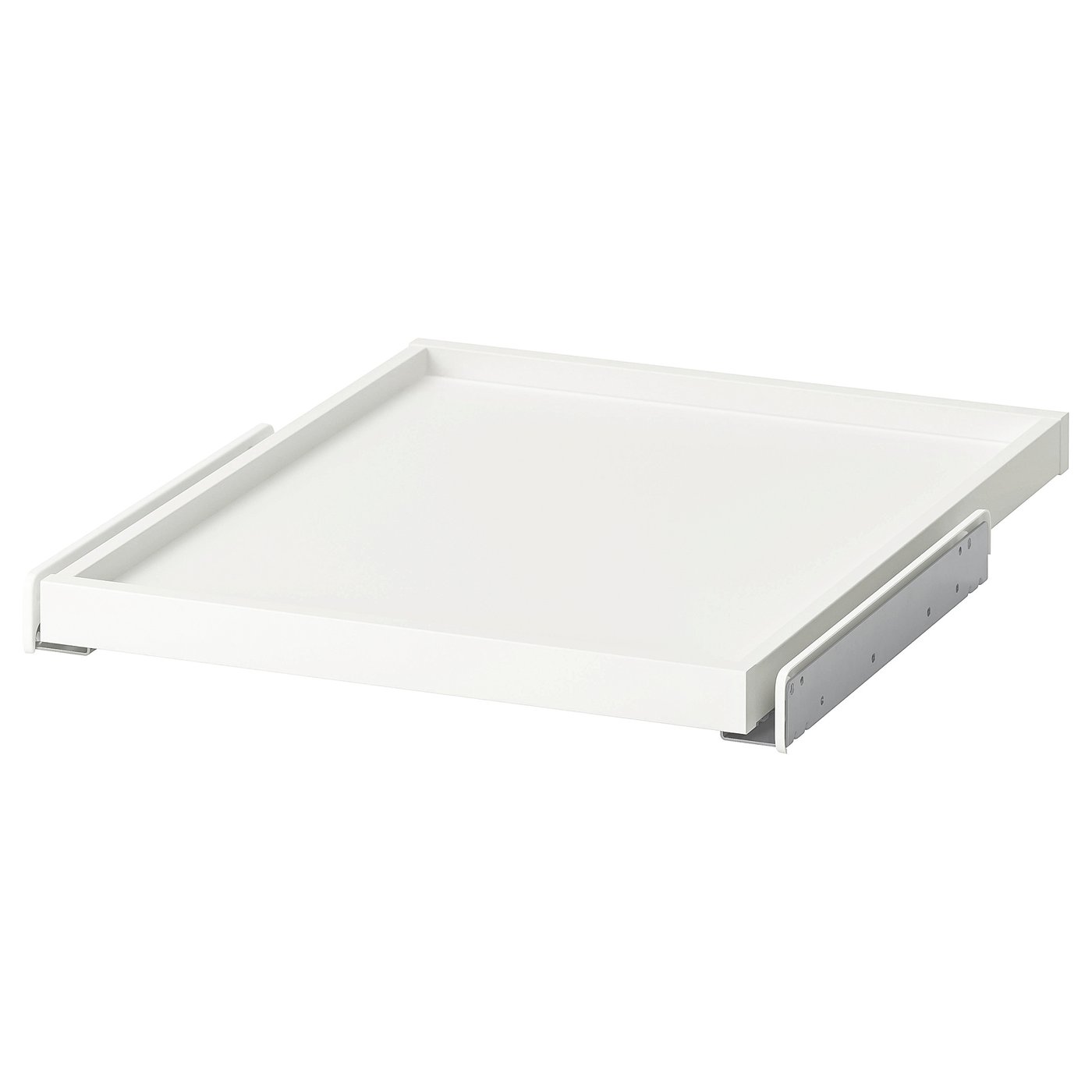 Hvid KOMPLEMENT udtræksbakke til garderobeorganisering med dæmp.