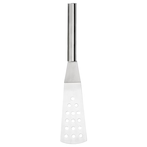 KONCIS spatel; sølv; rustfrit stål og ABS; perforeret klinge; langt håndtag.