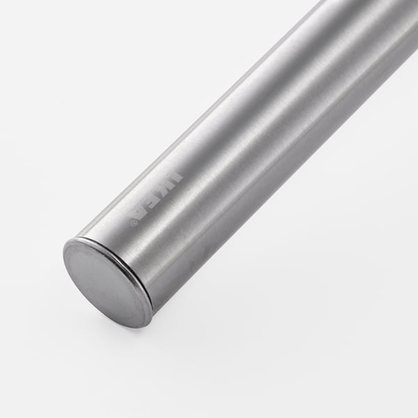 Spatel håndtag i rustfrit stål; slank, poleret finish; Robust, opvaskemaskinesikker konstruktion.