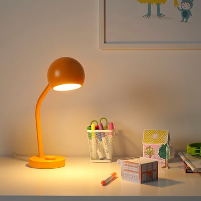 KORVSNÖRE LED-skrivebordslampe, kan dæmpes/orange