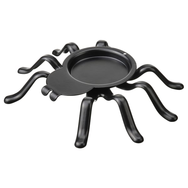 KUSTFYR Fyrfadsstage, edderkop sort, 2 cm