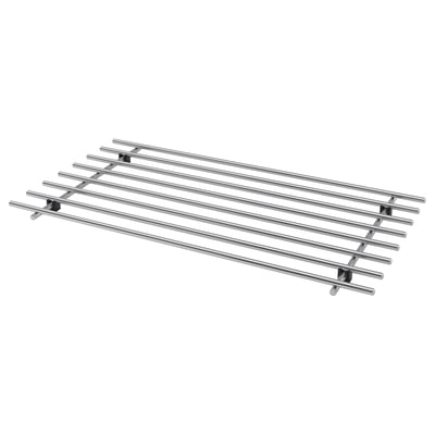 LÄMPLIG bordskåner i rustfrit stål med gummifødder, rektangulær form, moderne design til køkkenbrug.