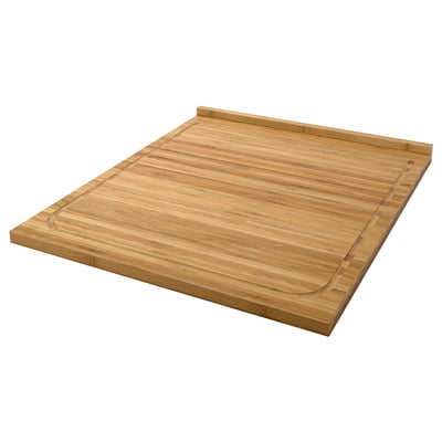 LÄMPLIG skærebræt i bambus, rektangulær, rillet kant.