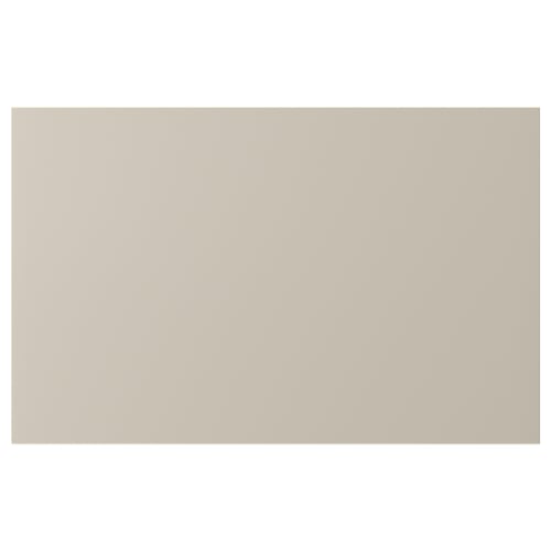 Beige LAPPVIKEN skabspanel, rektangulært, glat design, lavet af papirfolie og plast.