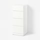 LASTARE Kommode 4 skuffer, hvid, 40x42x100 cm
