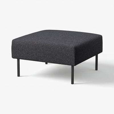 LILLEHEM modulær ottoman, grå, metalben, firkantet form, moderne design