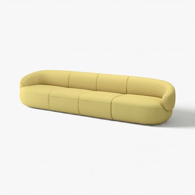 LILLESÄTER gul sofa: slank, buet, moderne design med blødt, behageligt stofbetræk.