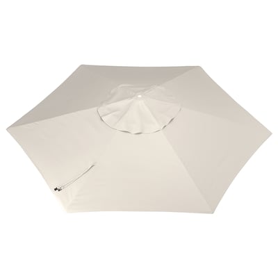 Beige LINDÖJA parasol baldakin, genanvendt polyester, uv-beskyttelse, burrebånd.