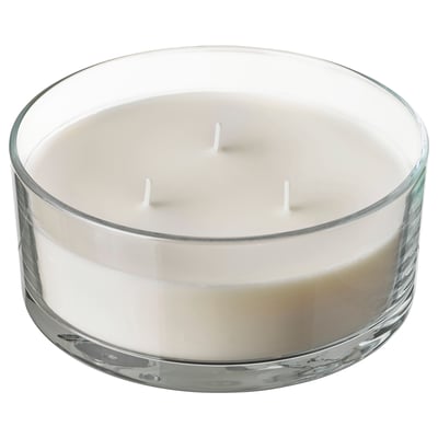 LOTSFÅGEL Duftlys i glas, 3 væger, Vanilje lys beige, 25 hr