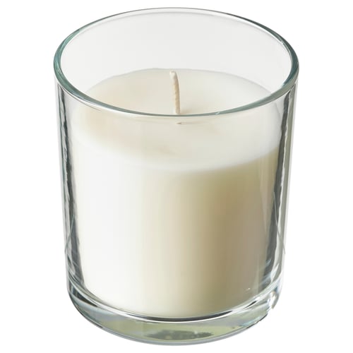 LOTSFÅGEL Duftlys i glas, Frisk linned hvid, 40 hr