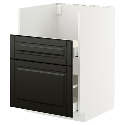 METOD køkkenenhed i sort med glatte skuffefronter, et moderne design for et sofistikeret look.