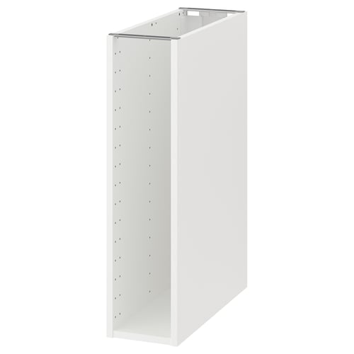 Hvid ikea METOD køkkenskab, rektangulær med justerbare hyldehuller.
