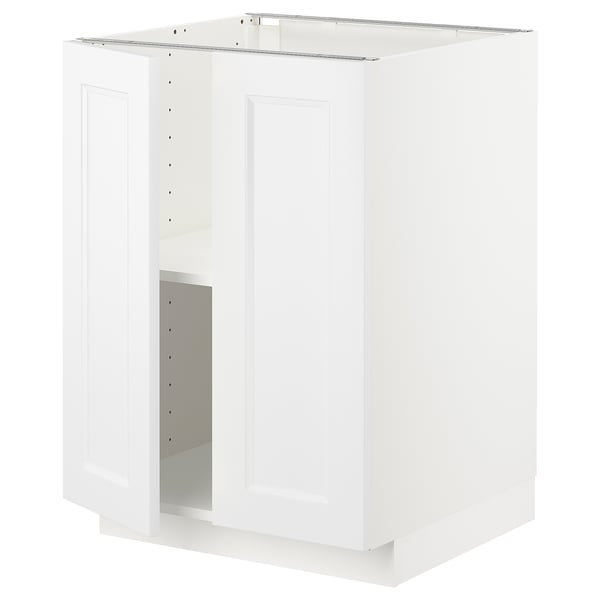 Hvidt METOD kabinet, firkantet, minimalistisk design, fiberplade og spånplade.