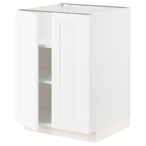 Hvid METOD køkkenenhed med justerbare hylder, klassisk design.