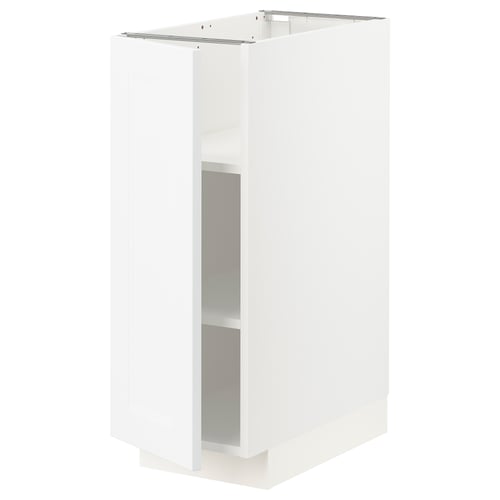 Hvidt METOD køkkenskab med glaslåge, moderne design, justerbare hylder.