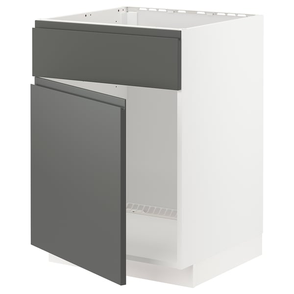 Moderne gråt ikea køkkenskab med slankt, grebsfrit design.