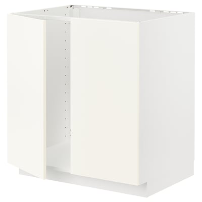 Hvidt METOD køkkenskab; rektangulært, minimalistisk design.