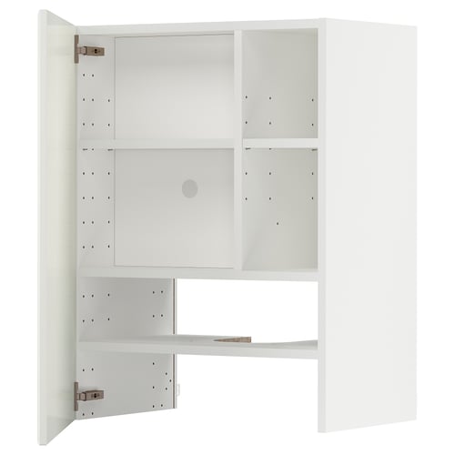 METOD køkkenskab, råhvid, justerbare hylder, firkantet design.